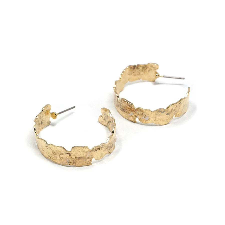 Brushed Metal Hoop Earrings