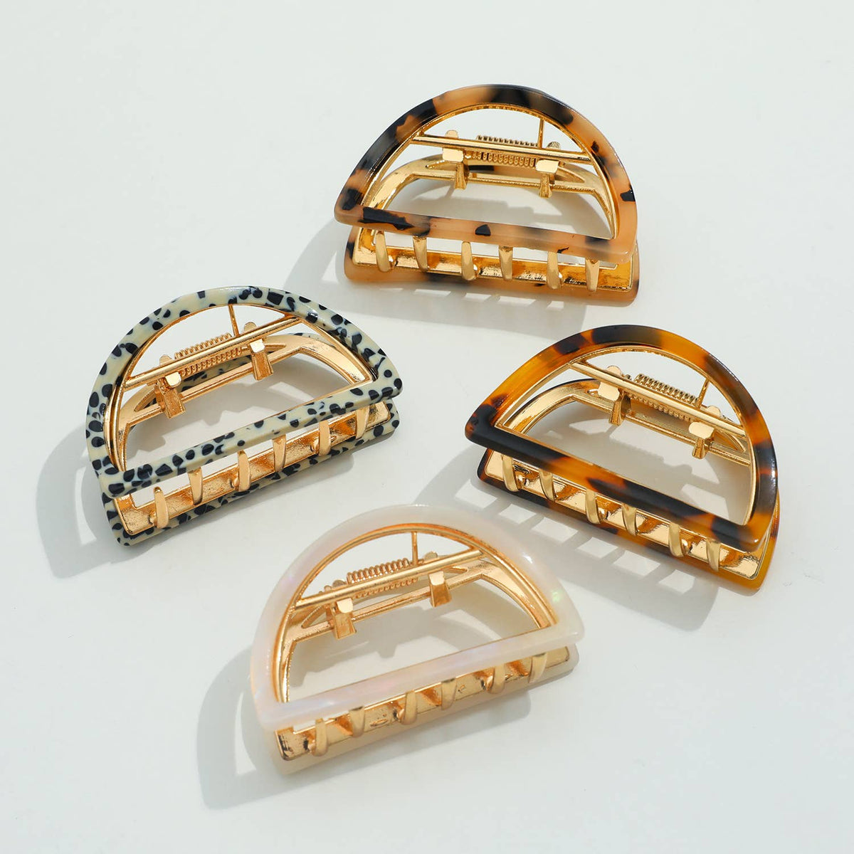 Rosalie Small Half Moon Metal Claw Clip