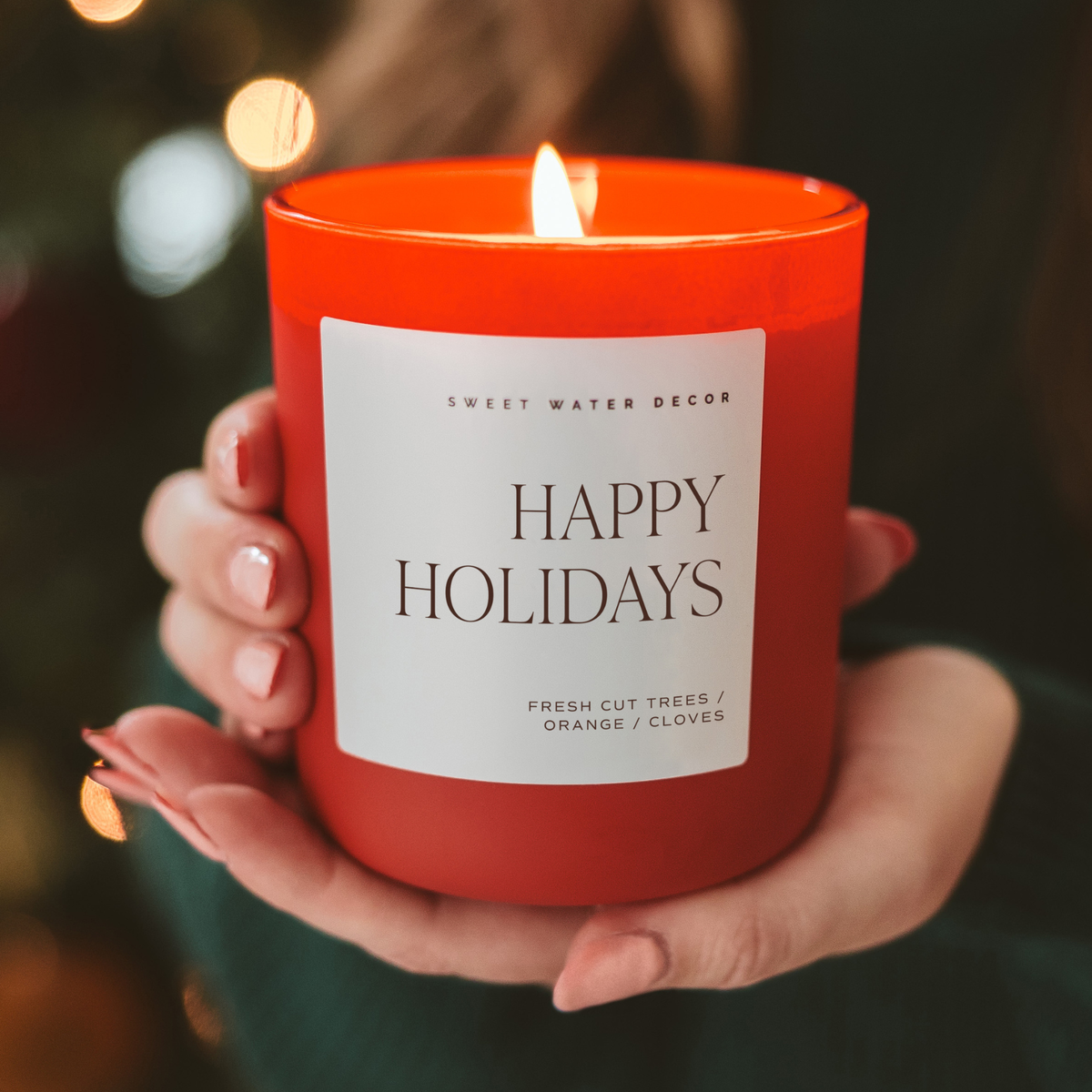 Happy Holidays 15 oz Soy Candle, Matte Jar- Home Decor