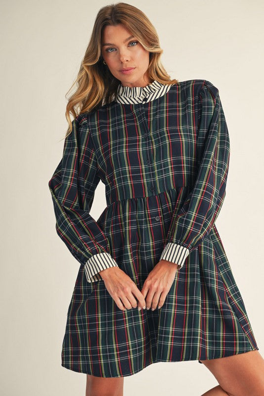 Button Down Plaid Dress