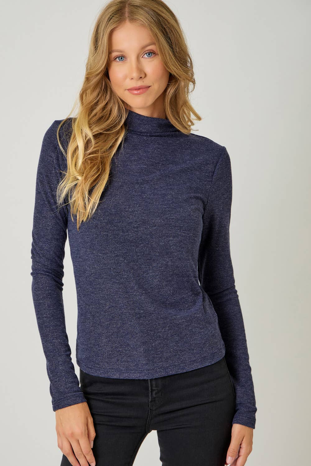 Knit Mock Neck Long Sleeve Top