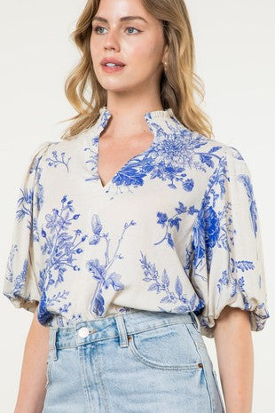 Puff Sleeve Floral Top