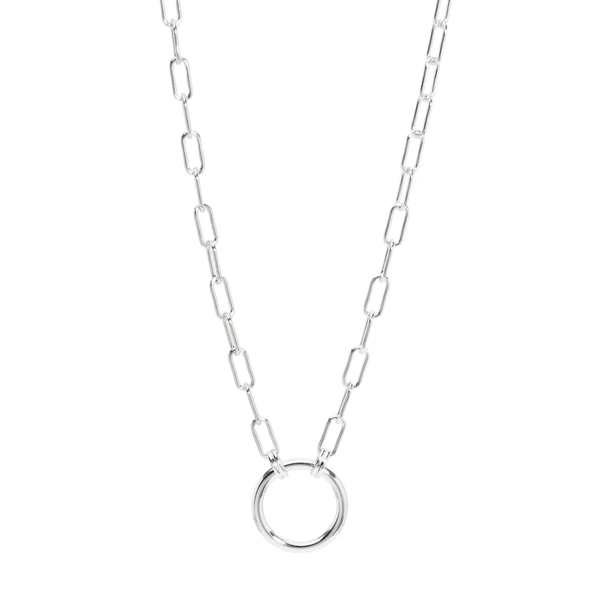 Circle Charm Link Collar Necklace