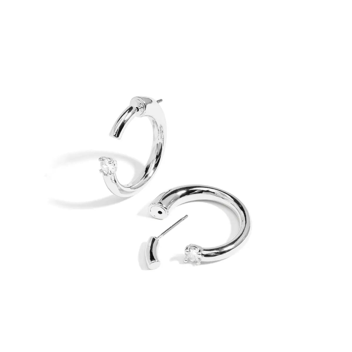 Deconstructed Crystal Round Hoop Earring