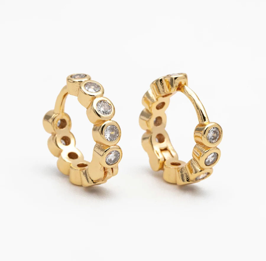 Pave Huggie Hoops