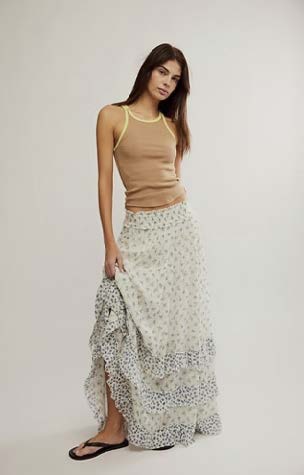 BRYNN PRINTED MAXI SKIRT