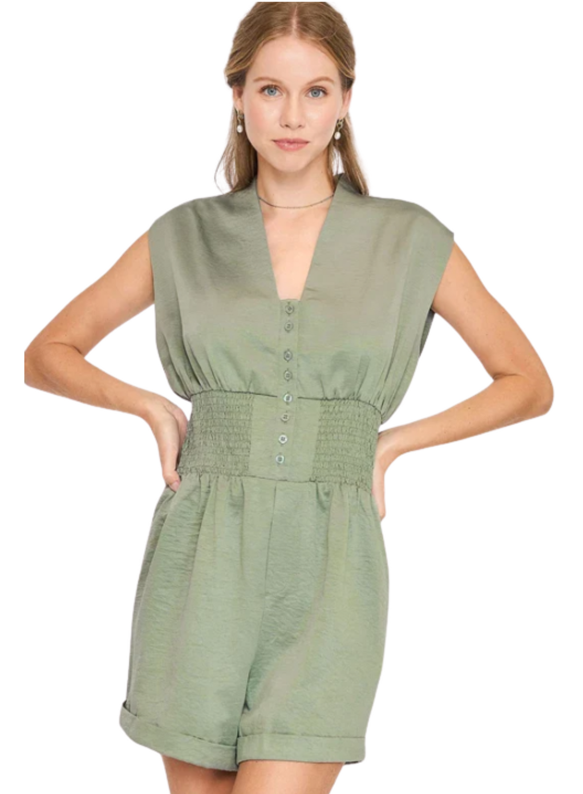 Olive Smocked Romper