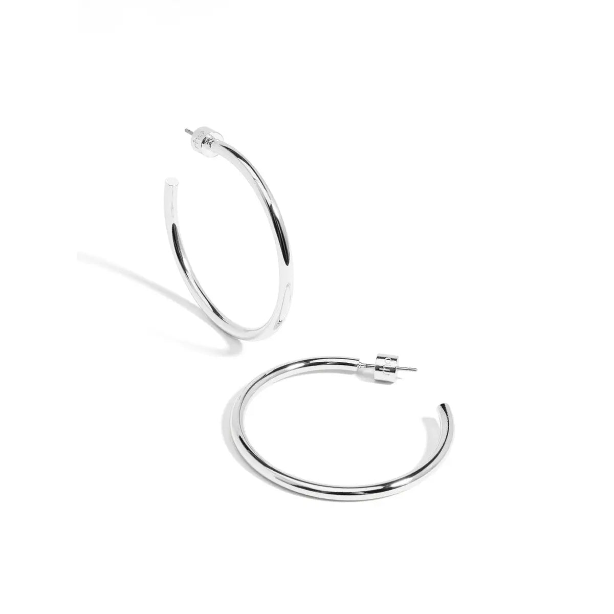 Medium Thin Hoop Earring - Silver