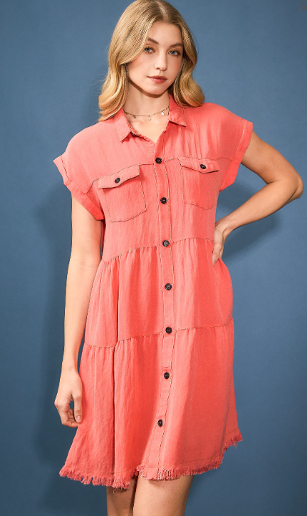 Snow Washed Button up Dress