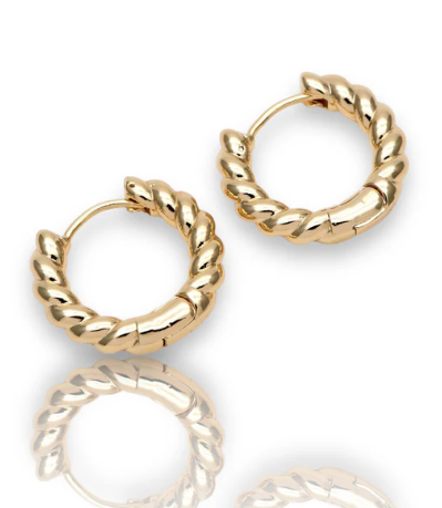 Braided Huggie Earrings Gold by Realia