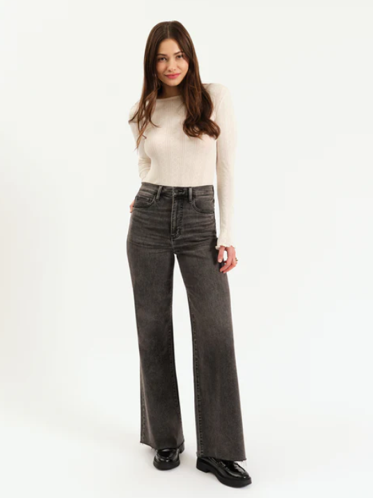 Far Out High Rise Wide Leg - Milky Way