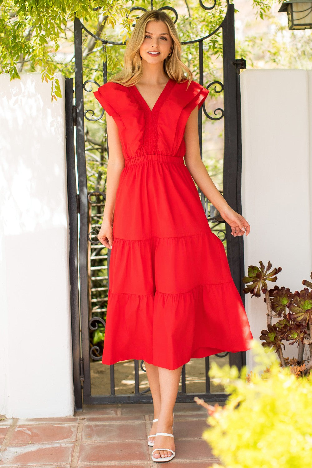 Flutter Sleeve Maxi Dress