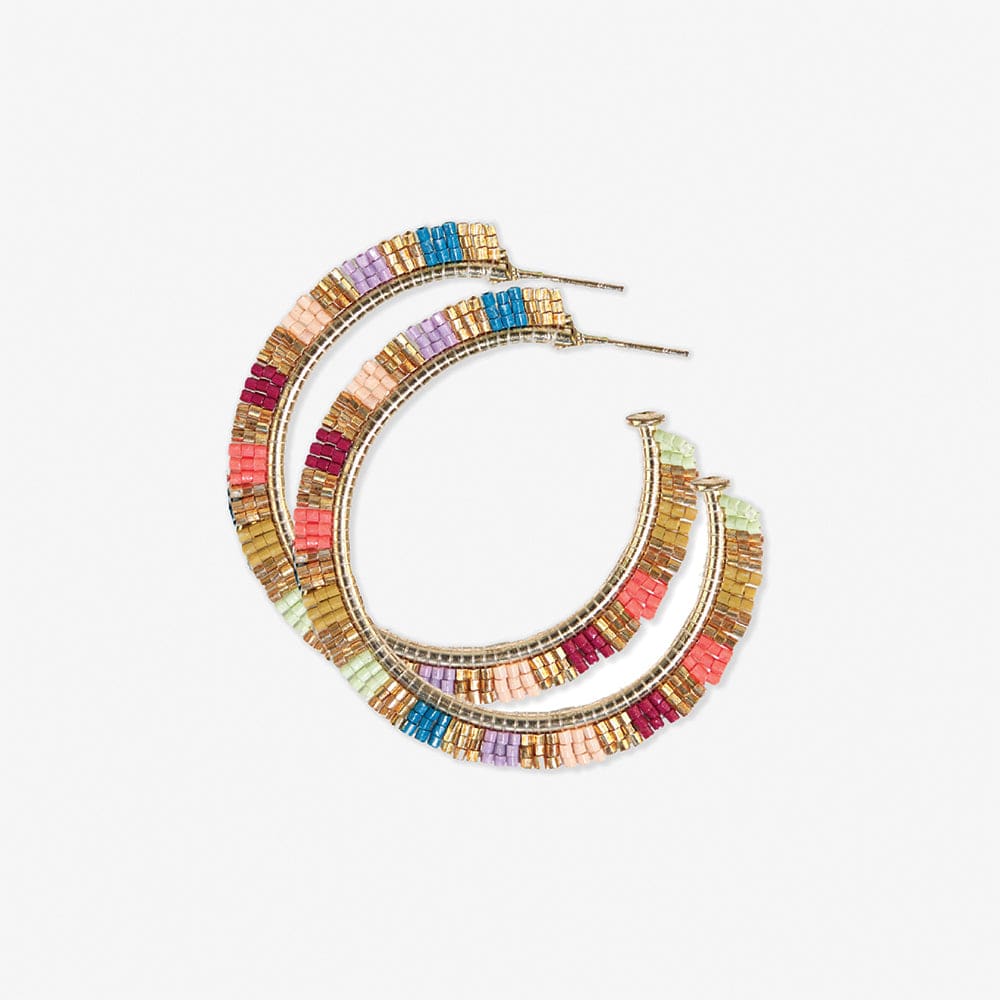 Nora Checkered Hoop Earrings